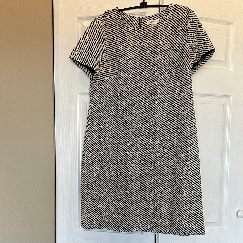 Calvin Klein Monochrome Striped Mini Dress